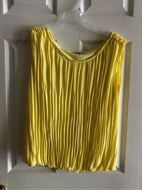 RW&CO. Bright Yellow Pleated Sleeveless Tank